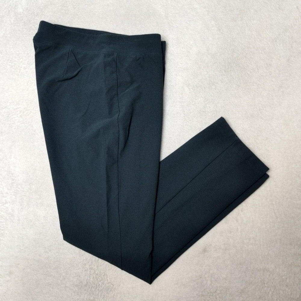 Eileen Fisher Pants Womens S Green Knit Ankle Pull On Stretch Crepe Office USA